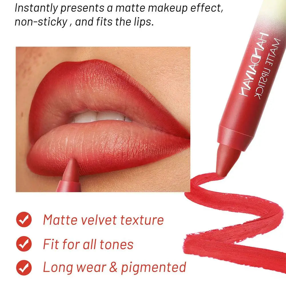 1PCS Highly Pigmented Lip Liner 8 Color Matte Waterproof Velvet Lipstick Pencil Smudge Proof Long Lasting Smooth Lip Makeup