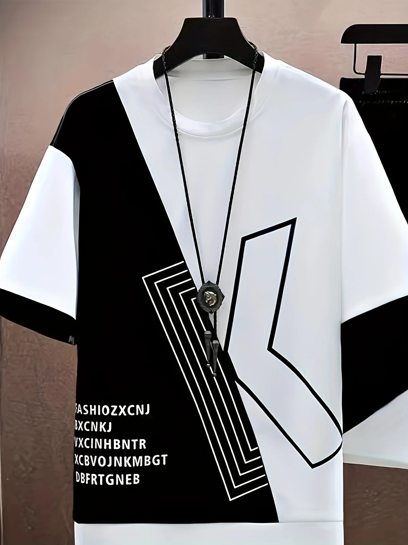 The new men's set for summer 2025 is stylish and cool with 3D printed letters It is lightweight breathable soft and comfortable