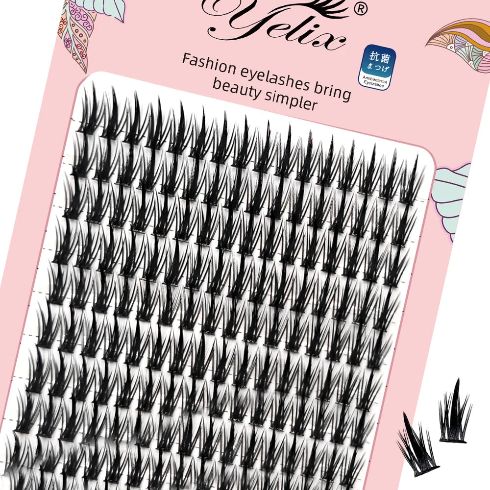 Yelix 160 clusters anime lashes Cosplay lash clusters wispy japanese makeup spikes eyelashes strands eyelash